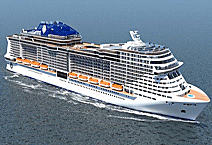 Круизный лайнер MSC Seaside круизной компании MSC Cruises