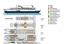 Экспедиционное судно   Ocean Endeavour,  план палуб